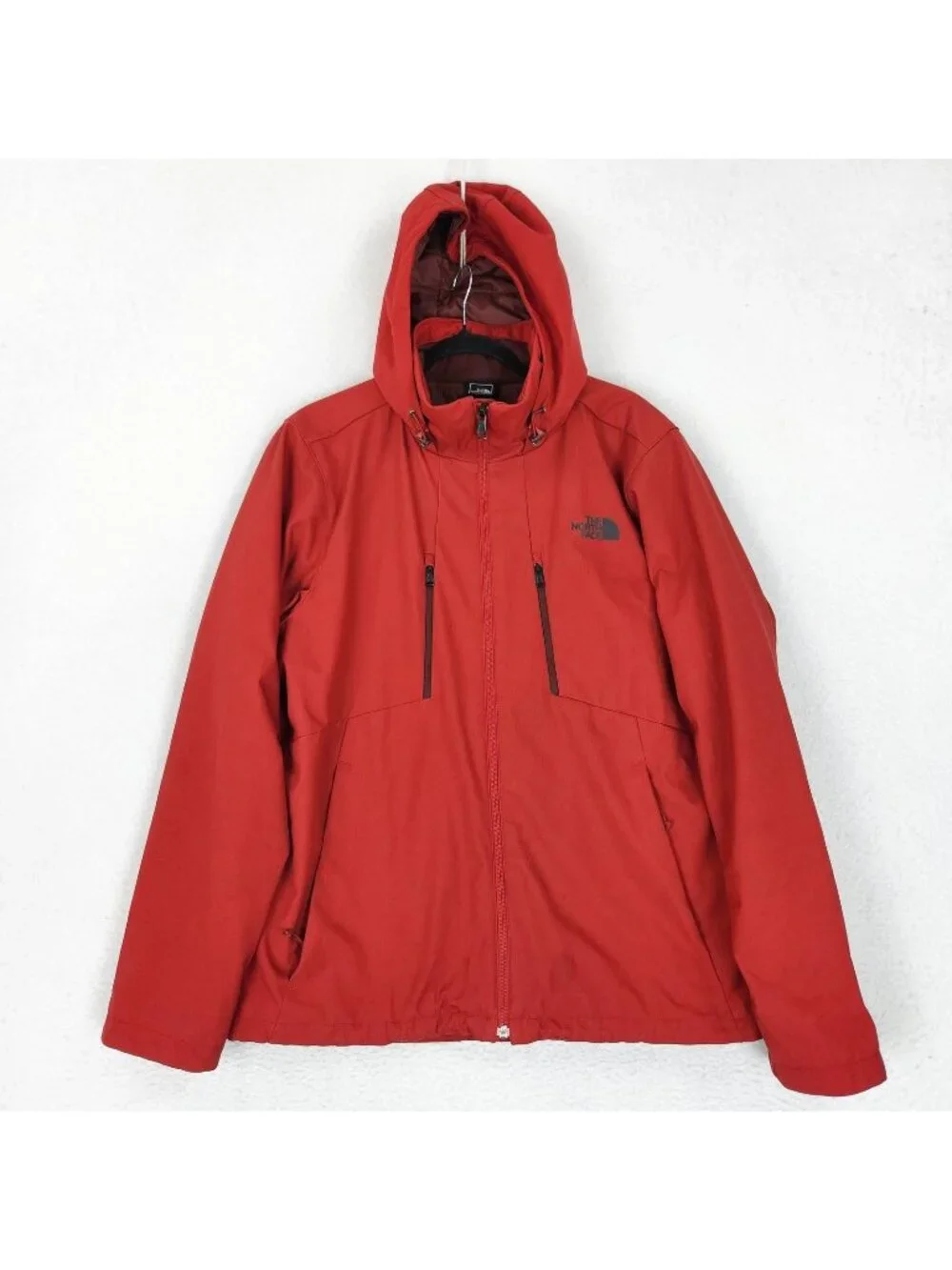 The North Face Jacket Mens Medium Red Windwall Hooded Softshell Primaloft